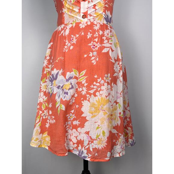 Lauren Conrad Orange Floral Mini Sundress Size 4 - Picture 3 of 10
